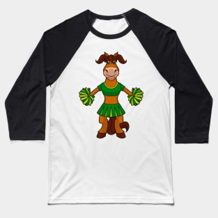 Cartoon Cheerleader Horse Baseball T-Shirt